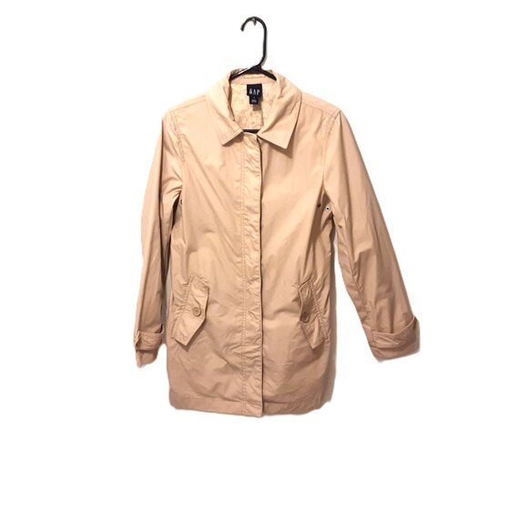 Vintage GAP Utility Coat – Size S – Y2K Beige Cotton Trench-Style Jacket - Picture 2 of 7